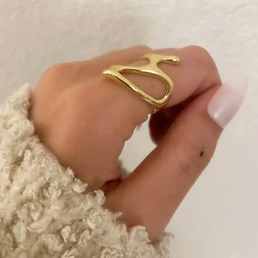 925 Sterling Silver Minimalist Geometric Wrap Ring Modern Boho Unique Ring